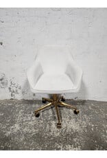 Modern White Boucle Office Chair