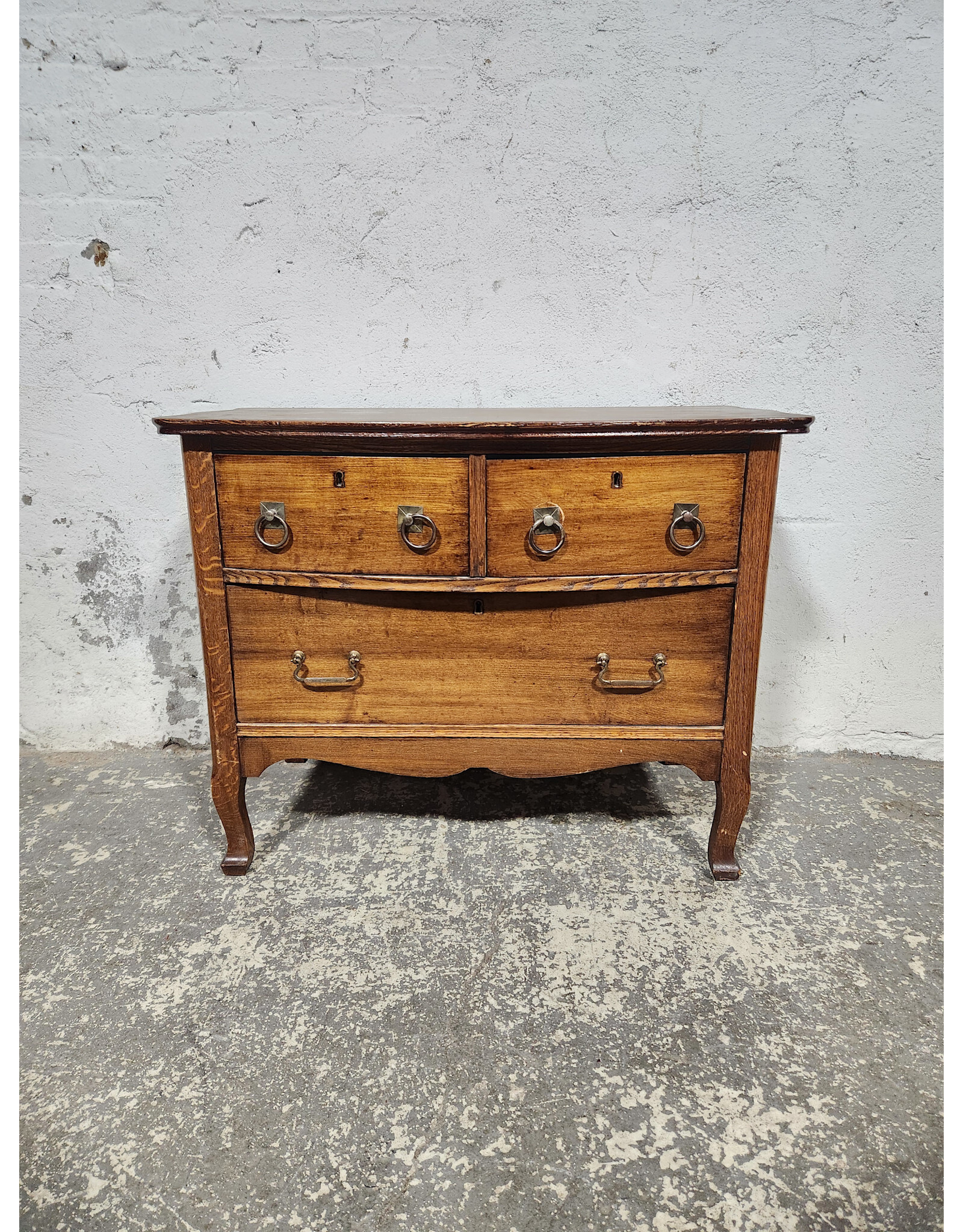 Antique Oak 3-Drawer Chest