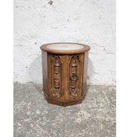 Vintage Wooden Drum Storage Nightstand