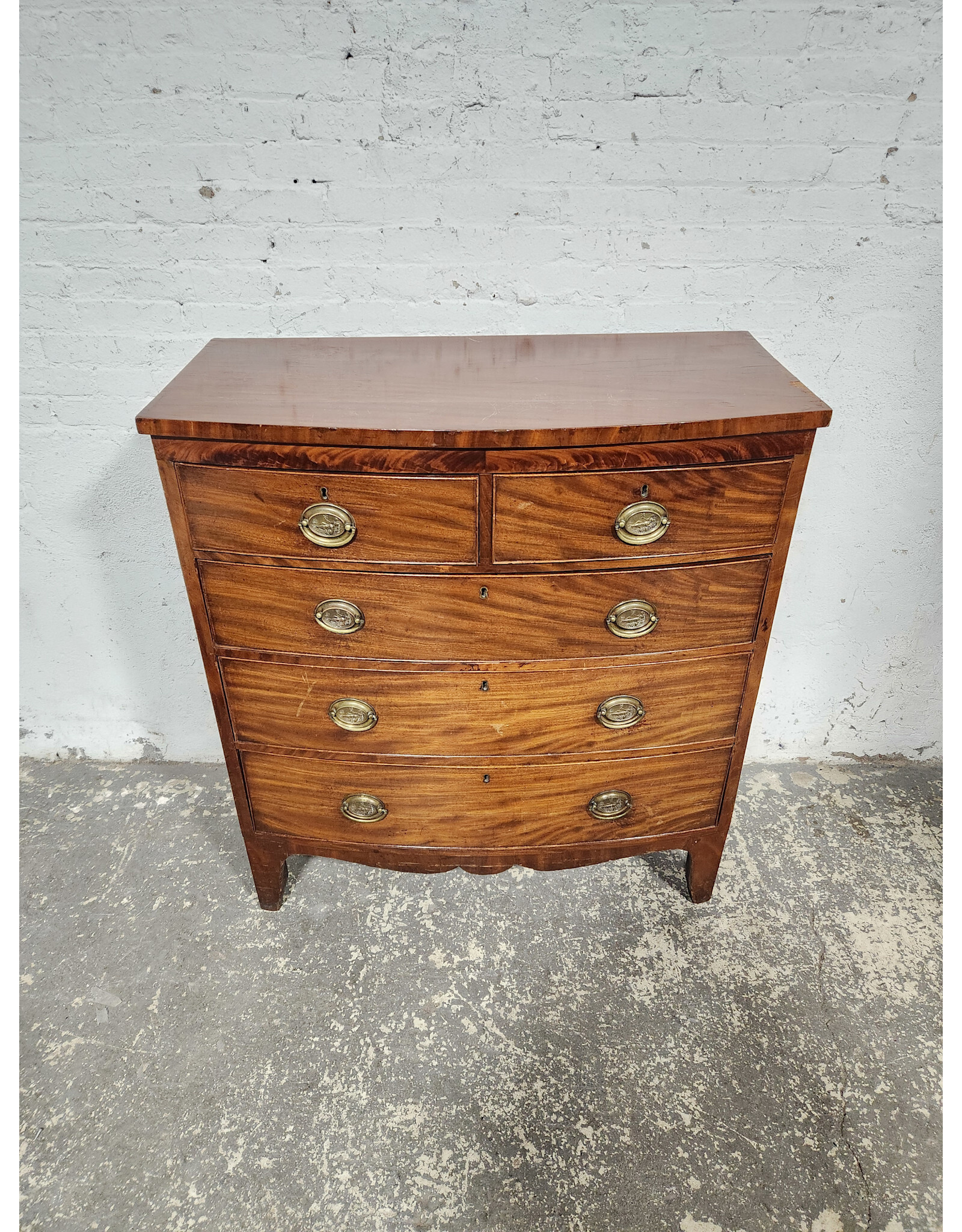 Antique Bow Front Chest of Drawers