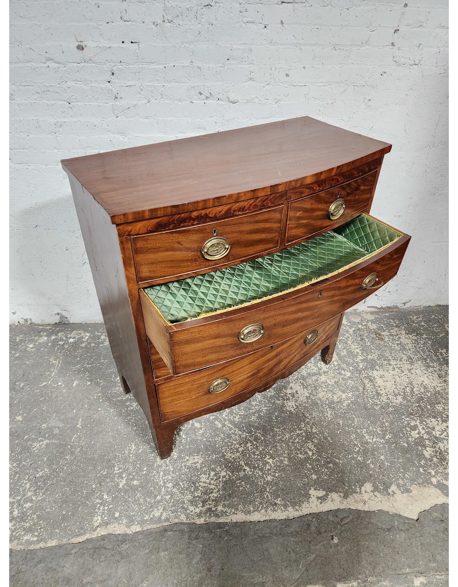Antique Bow Front Chest of Drawers