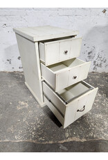 Rustic White 3-Drawer File Cabinet