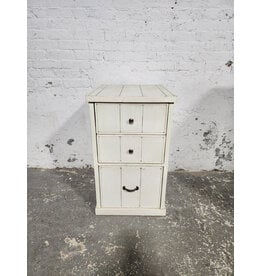 Rustic White 3-Drawer File Cabinet