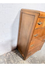 Art Deco Waterfall Wood 4-Drawer Dresser