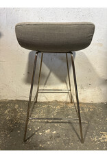 Gray Upholstered Stool