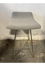Gray Upholstered Stool