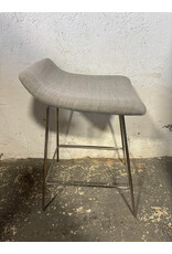 Gray Upholstered Stool