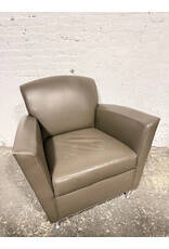 Grey Leather Club Chair
