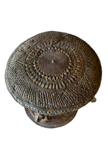 Figural Bronze Benin African Stool