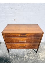 Heritage Henredon Walnut Mcm 3-Drawer Chest