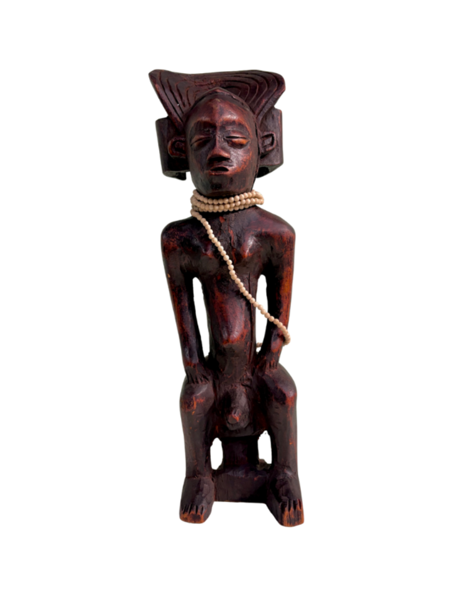 Yoruba Fetish Figure with Wood and Beads