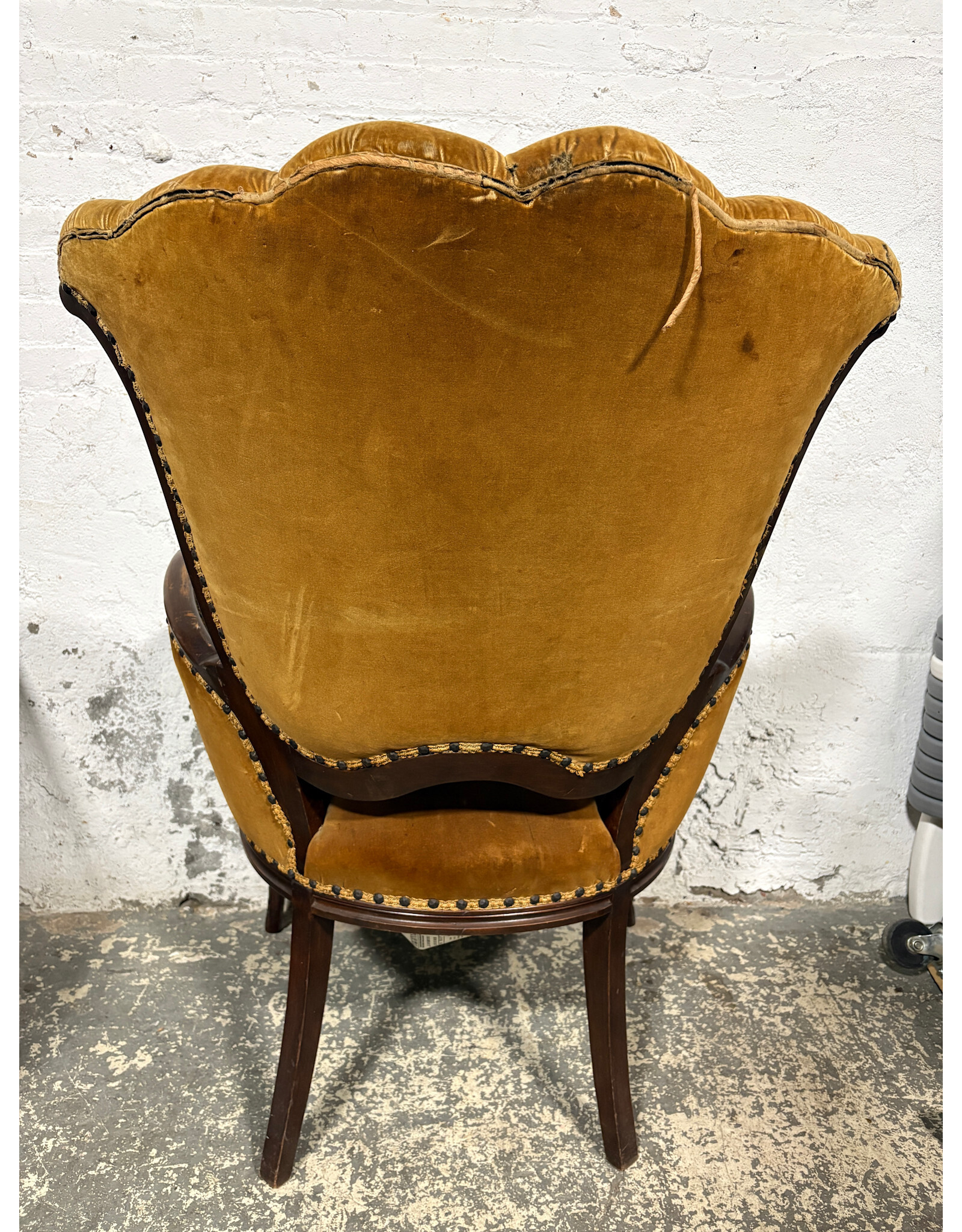 Antique Victorian Velvet Armchair