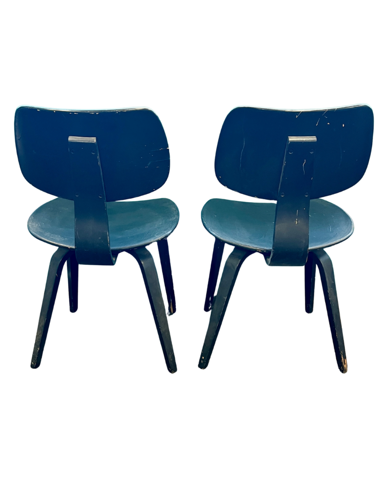 MCM Danish Eames Style Black Bentwood Dining Chair (sold as pair)