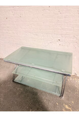 3-Tier Frosted Glass and Chrome TV Stand