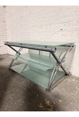 3-Tier Frosted Glass and Chrome TV Stand