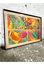 Times Four, framed chalk drawing on paper