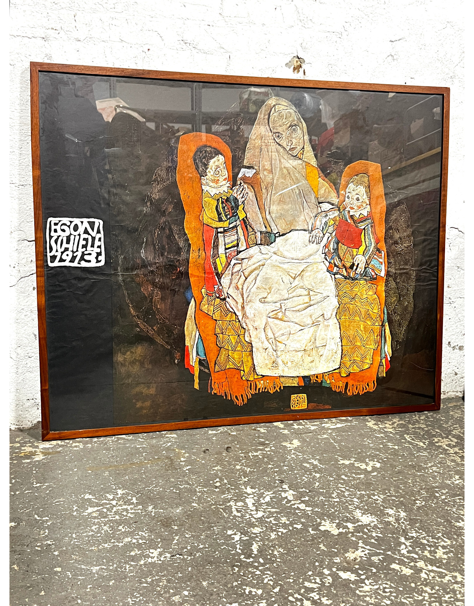 Mother with Two Children III by Egon Schiele, framed poster
