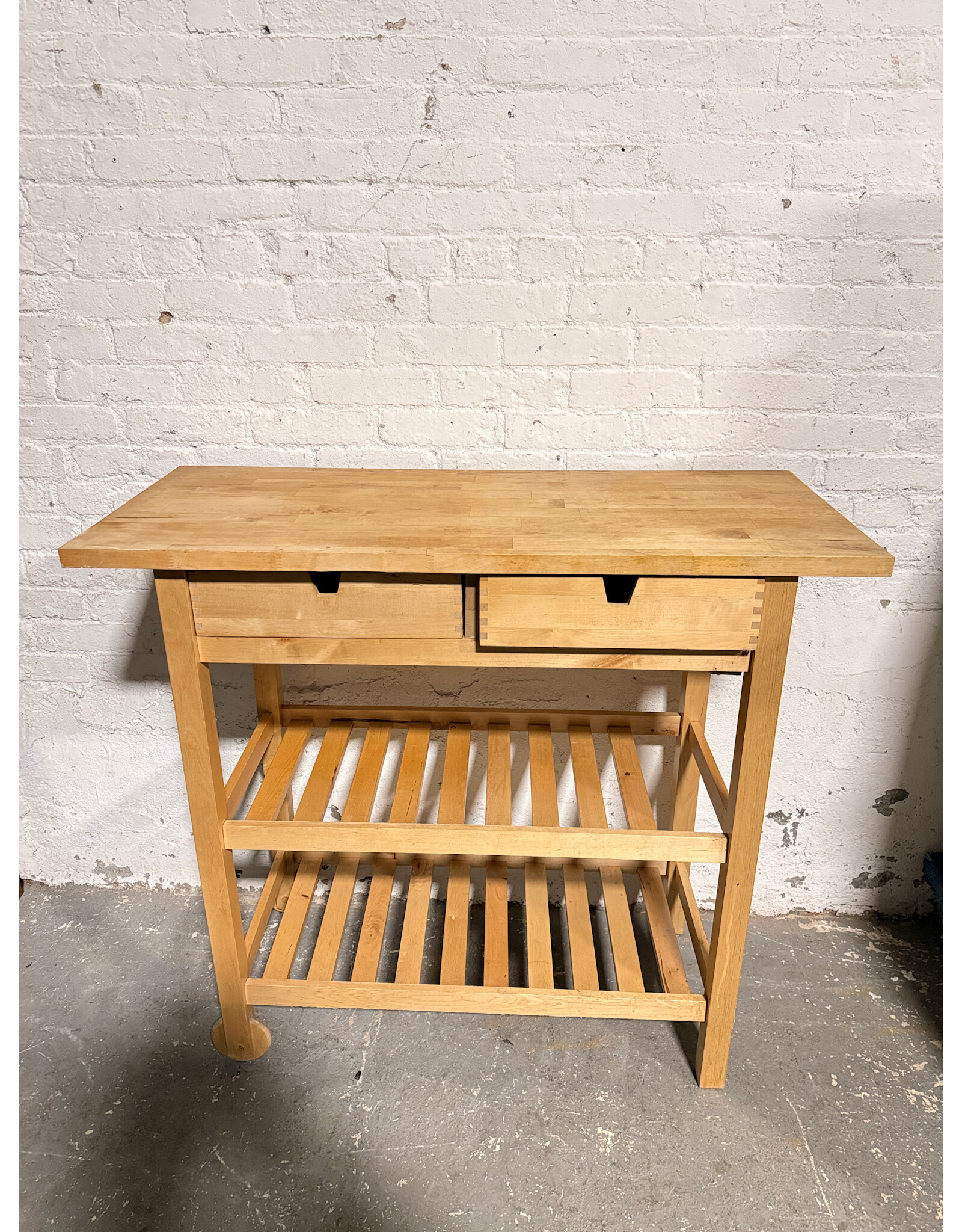 IKEA Ikea Forhoja Wood Kitchen Island Cart