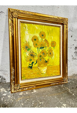 After Van Gogh's Sunflowers, framed painting on canvas