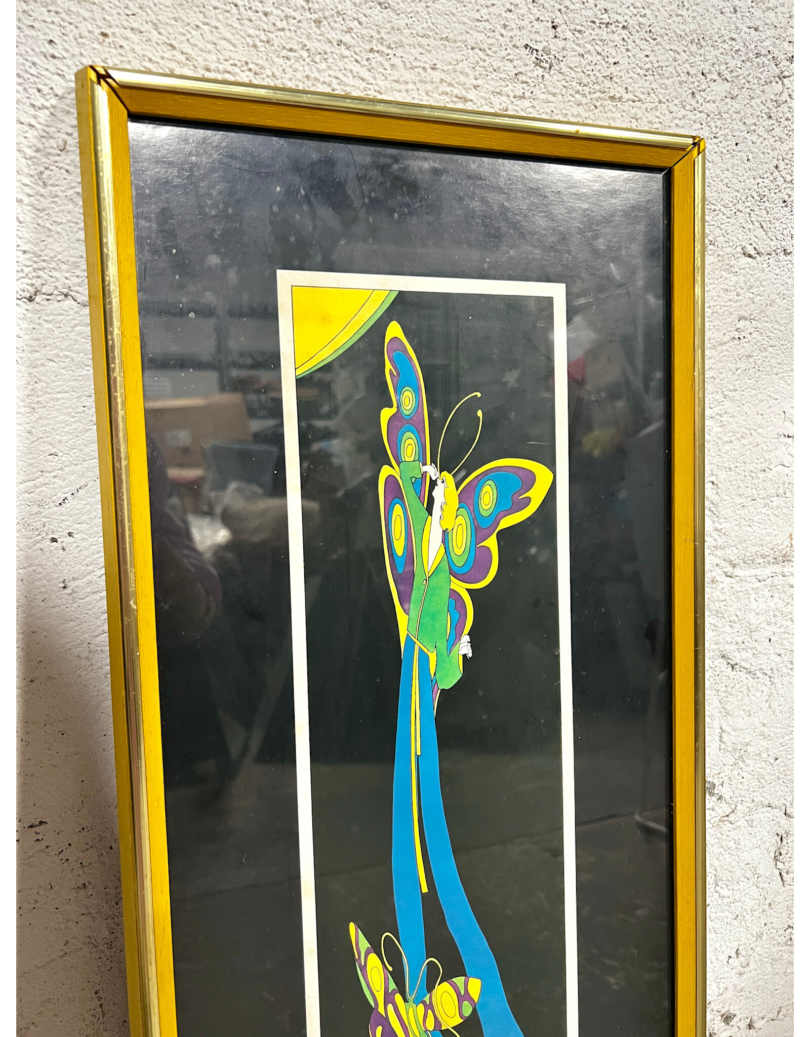 Butterfly Girl, framed silkscreen print by John Luke Eastman