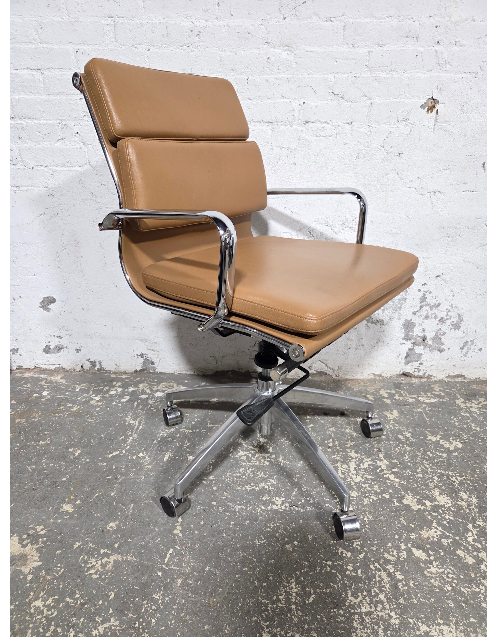 Modern Brown Leather Conference Chair