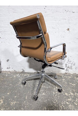 Modern Brown Leather Conference Chair