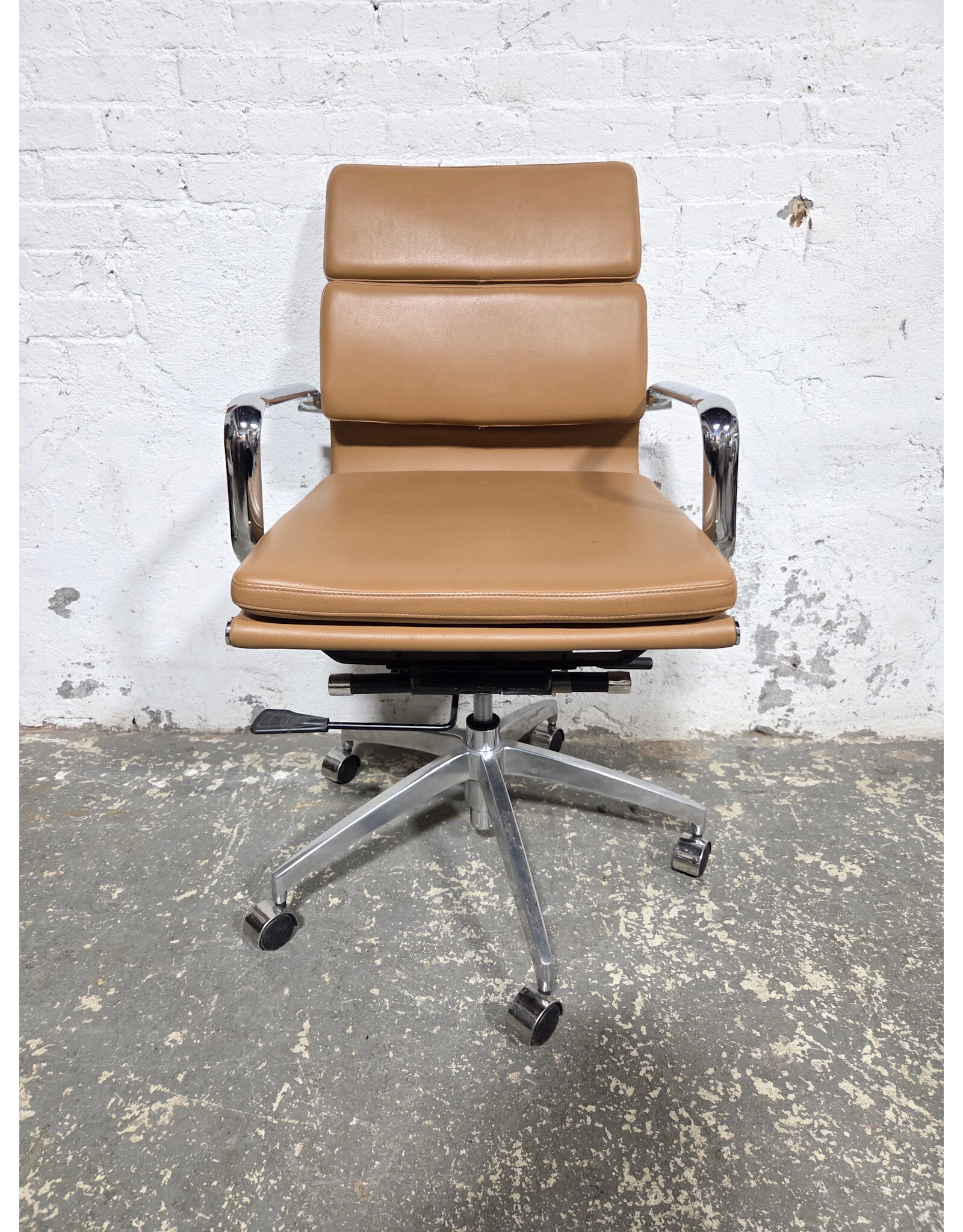 Modern Brown Leather Conference Chair