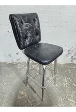 Vintage Shelby Dinettes Black Upholstered Swivel Bar Stool