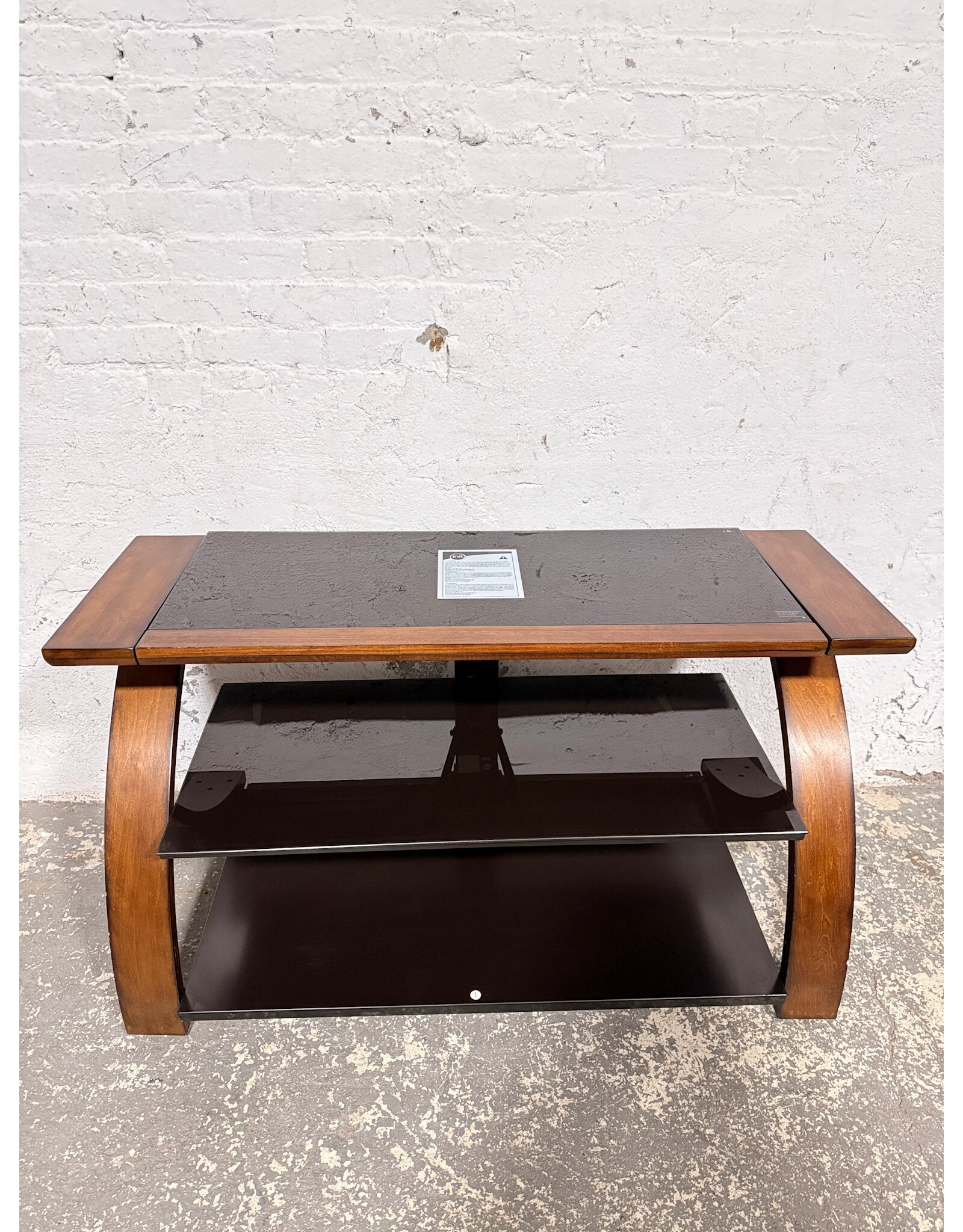 Wood and Glass 3-Tiered Console