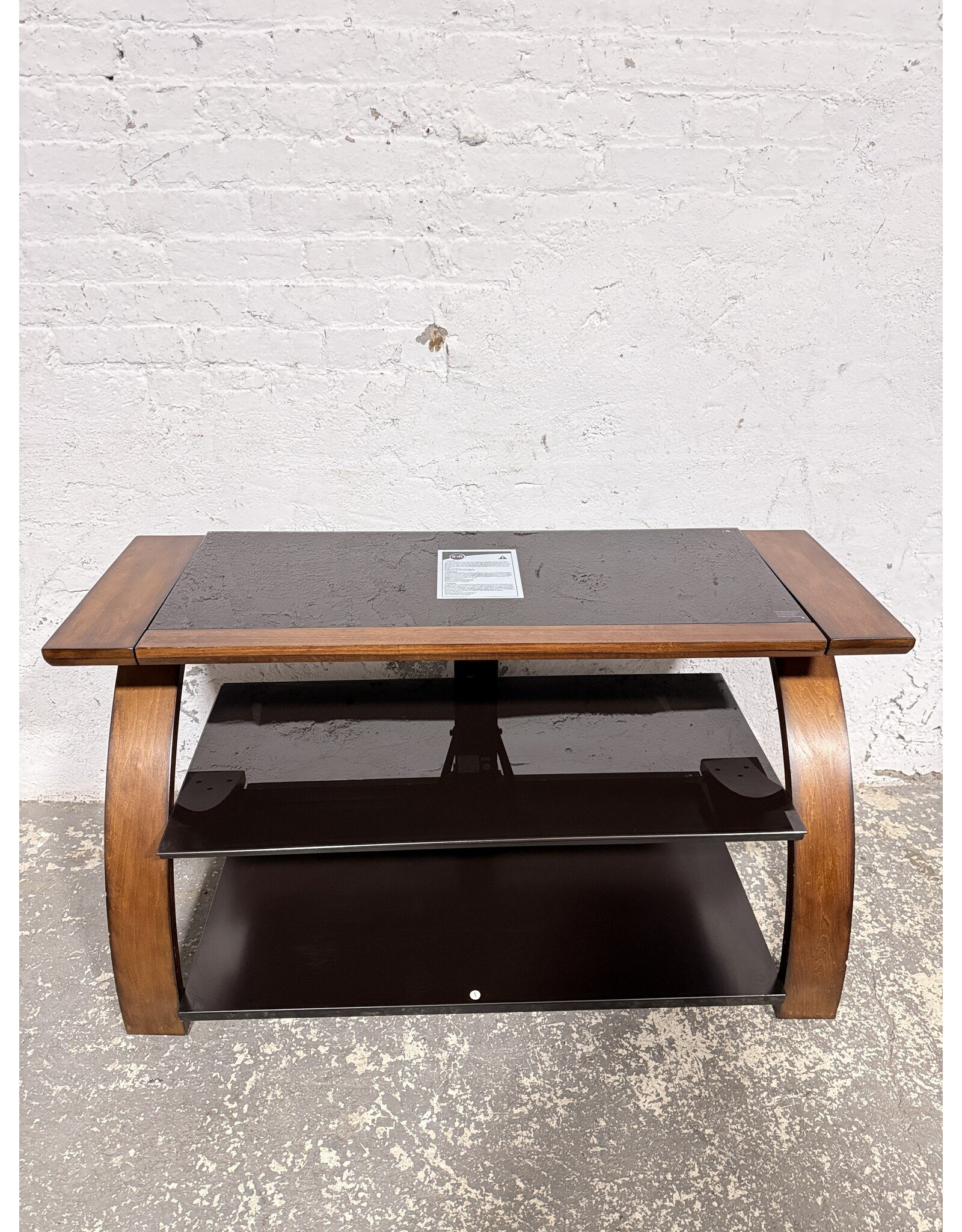 Wood and Glass 3-Tiered Console