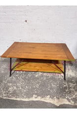 Farmhouse Style Solid Wood and Iron Frame Coffee Table