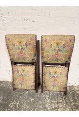 Upholstered Floral Fabric Folding Chair