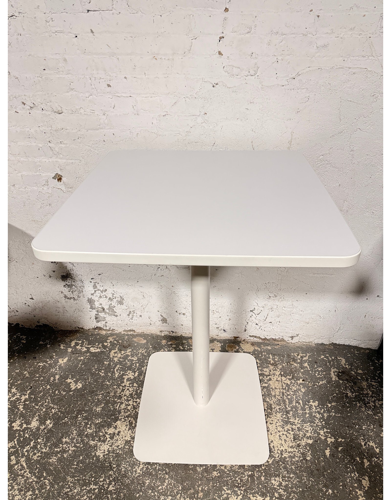 White Square Pedestal Meeting Table