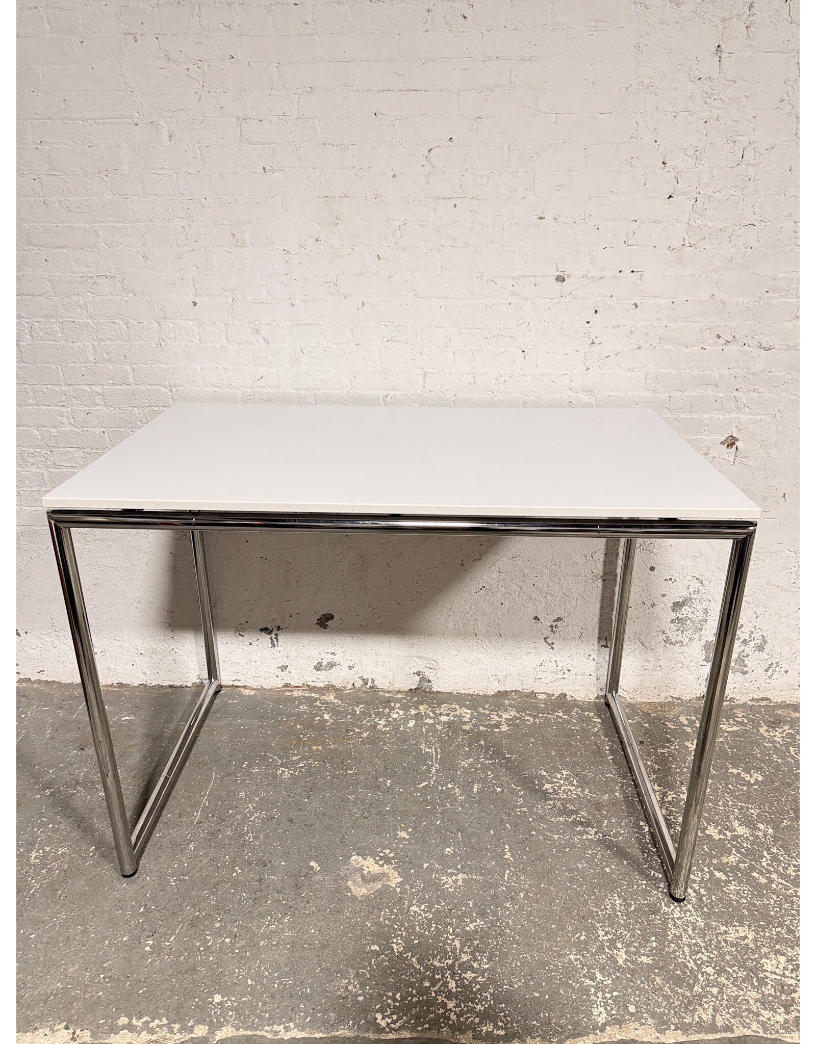 White Hightop Table with Metal Legs