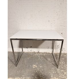 White Hightop Table with Metal Legs