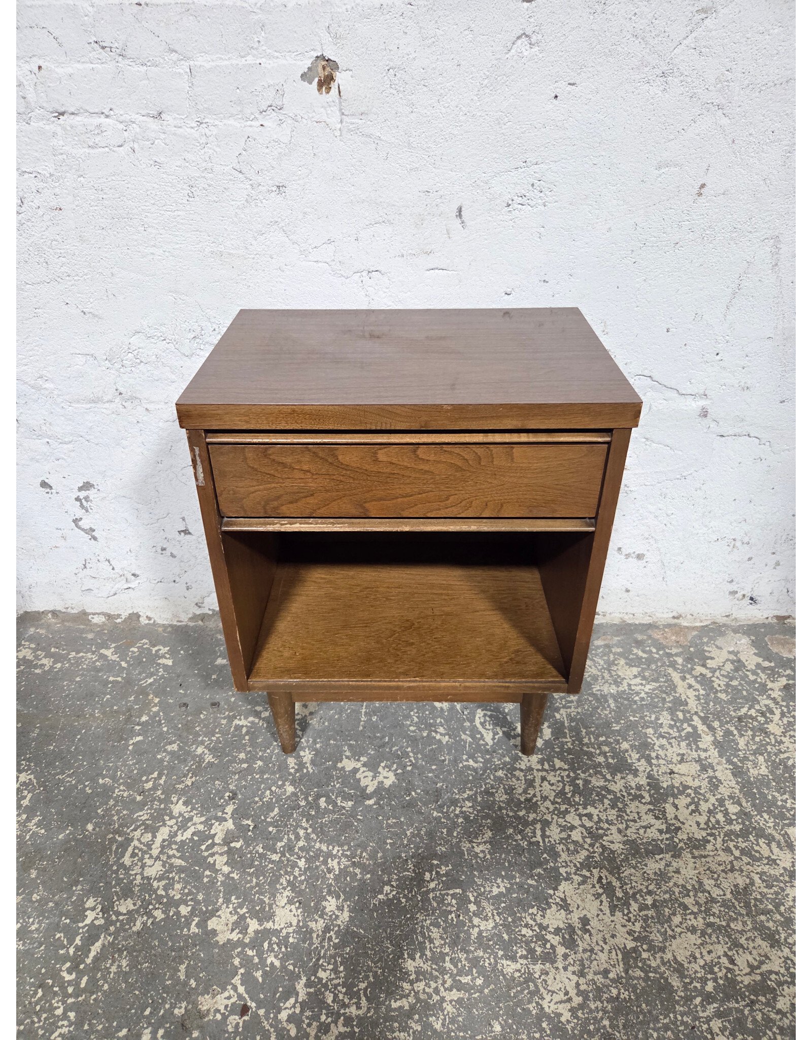 MCM Faux Wood Single Drawer Nightstand