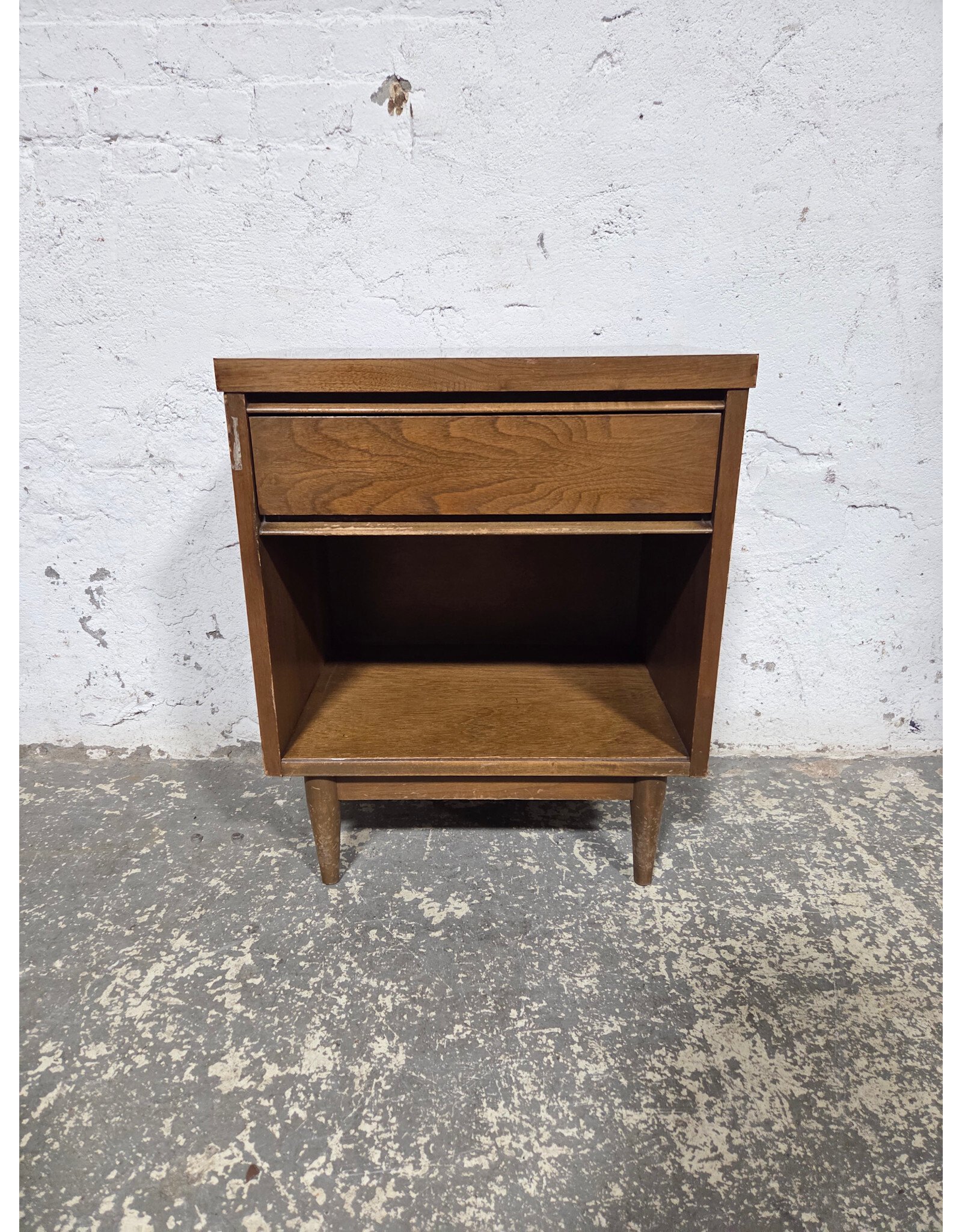 MCM Faux Wood Single Drawer Nightstand