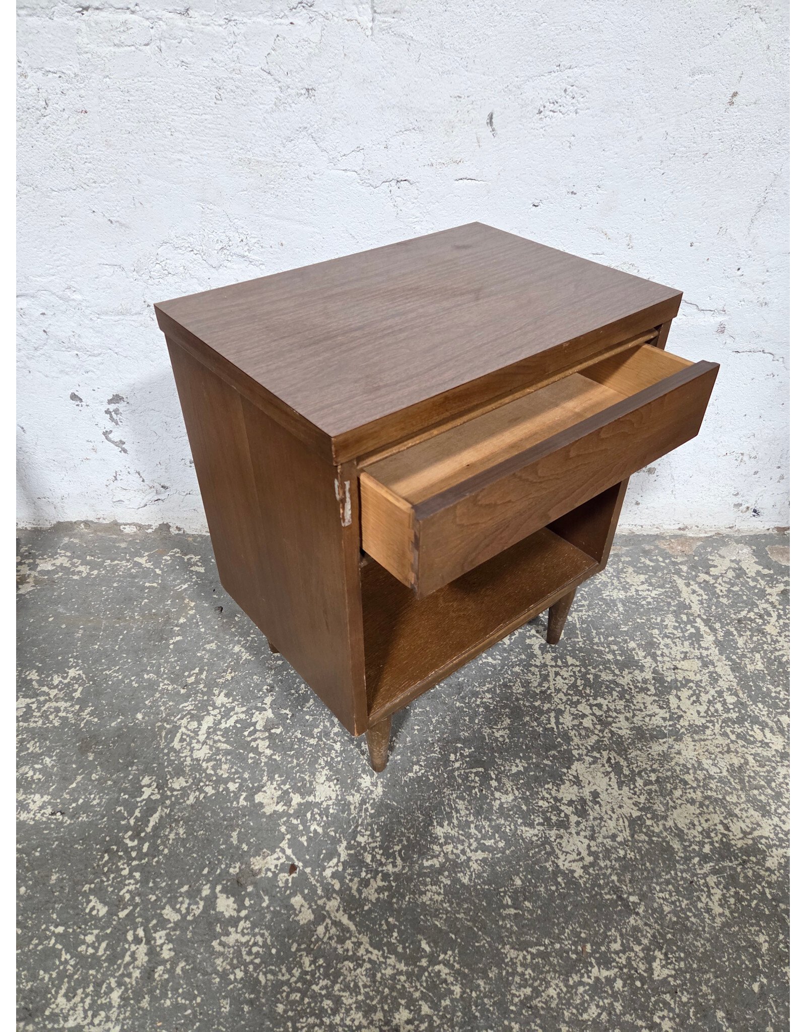 MCM Faux Wood Single Drawer Nightstand