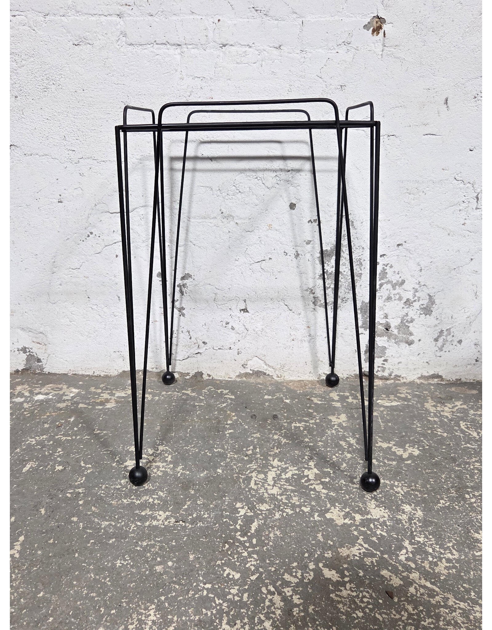 Glass Top with Metal Frame Side Table