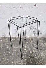 Glass Top with Metal Frame Side Table