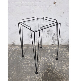 Glass Top with Metal Frame Side Table