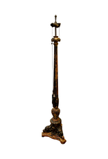 Art Deco / Spanish Revival Polychromed Carved Floor Lamp