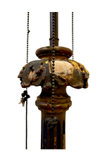 Art Deco / Spanish Revival Polychromed Carved Floor Lamp