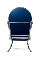 MCM Milo Baughman Style Bent Chrome and Vinyl Rocking Chair