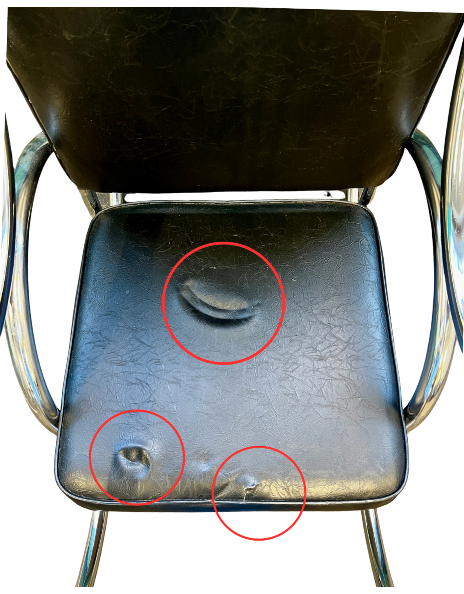 MCM Milo Baughman Style Bent Chrome and Vinyl Rocking Chair