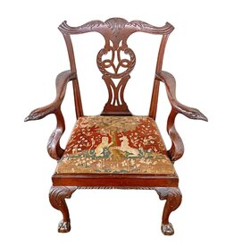 Antique George III Armchair with Needlepoint Seat