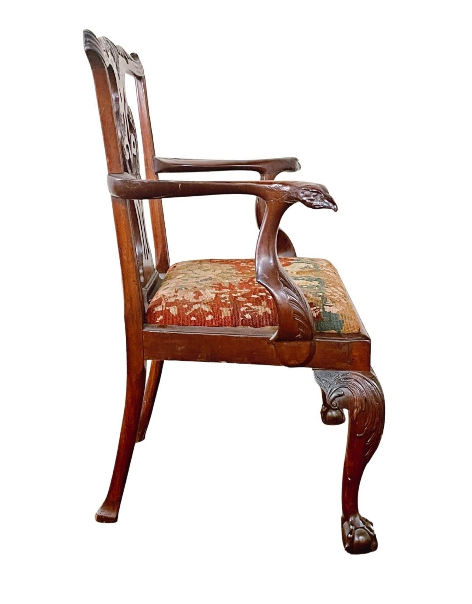Antique George III Armchair with Needlepoint Seat
