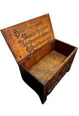 Arts and Crafts Carved Oak Chest with Drawer