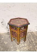 Hexagonal Moroccan Side Table, Colorful