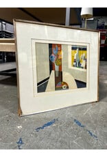 Interior with Cityview, framed watercolor painting, sgnd Paul Winthrop Wood